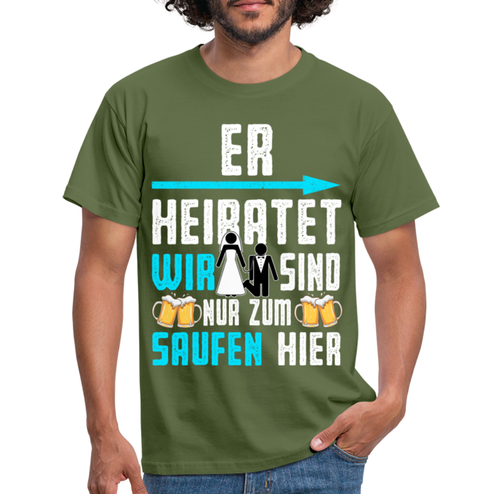 Herren JGA Shirt Junggesellenabschied Polterabend T-Shirt - Militärgrün