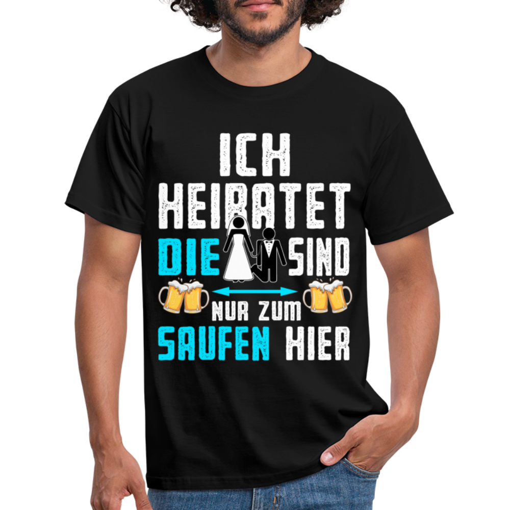 JGA Shirt Herren Bräutigam Kostüm Junggesellenabschied Männer JGA Mann T-Shirt - Schwarz