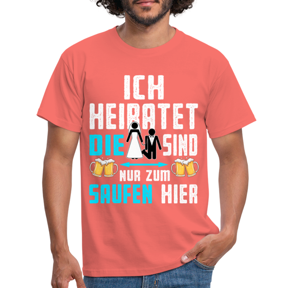 JGA Shirt Herren Bräutigam Kostüm Junggesellenabschied Männer JGA Mann T-Shirt - Koralle