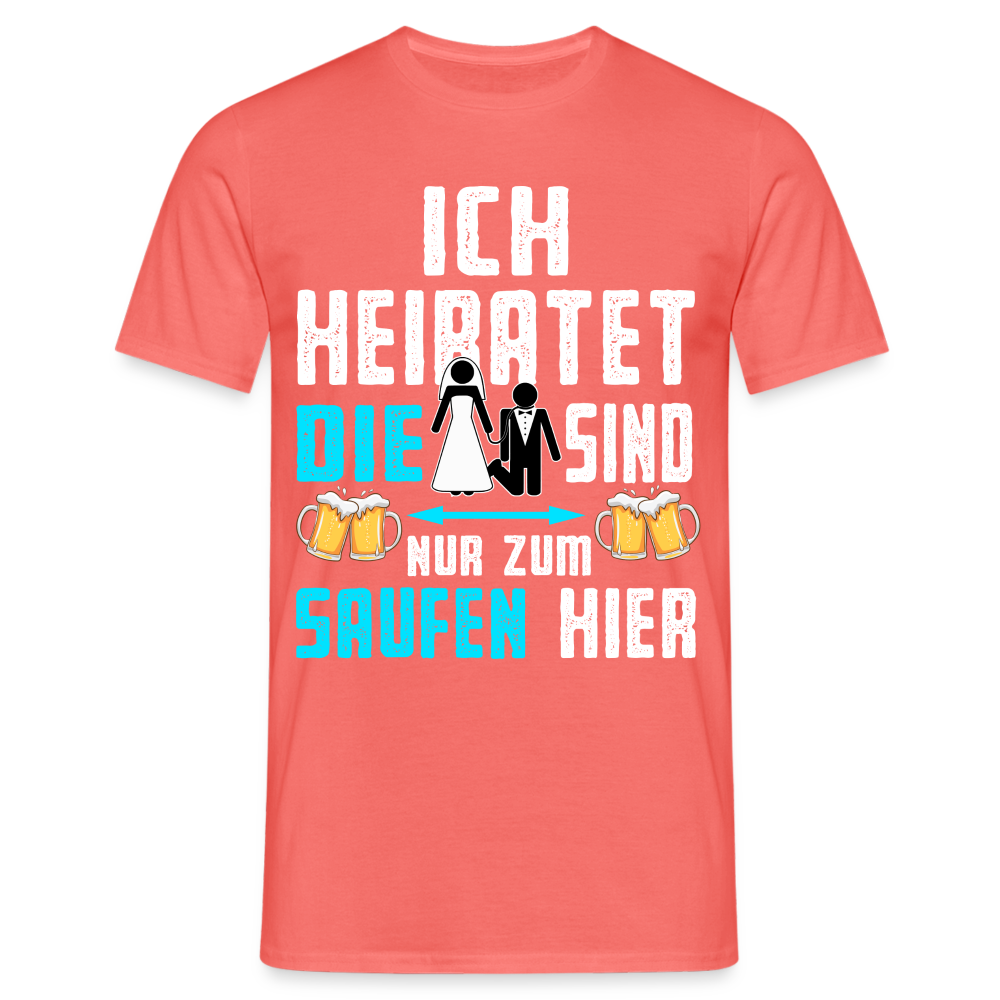 JGA Shirt Herren Bräutigam Kostüm Junggesellenabschied Männer JGA Mann T-Shirt - Koralle