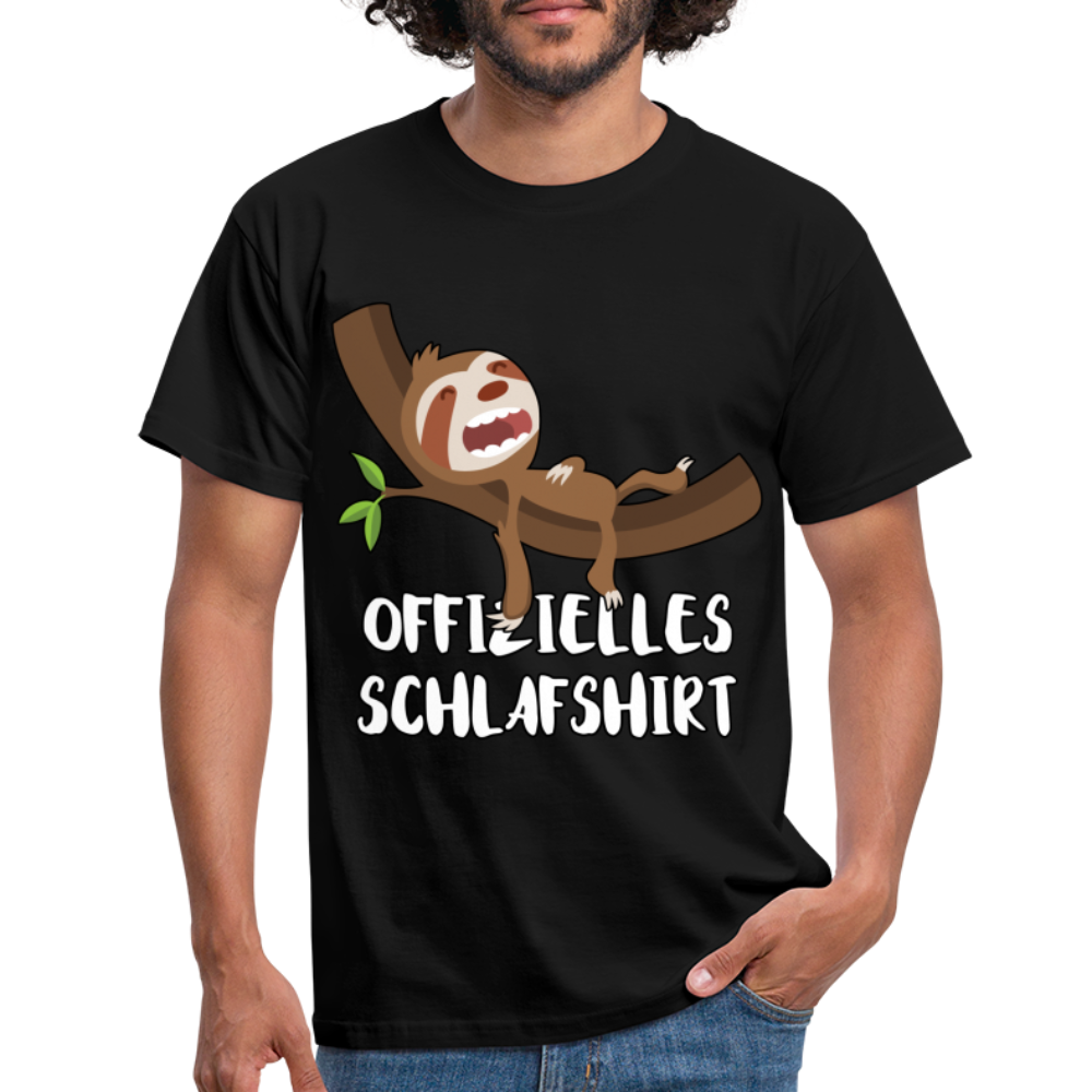 Faultier Müde Offizielles Schlafshirt Lustiges T-Shirt - Schwarz