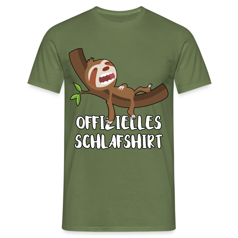 Faultier Müde Offizielles Schlafshirt Lustiges T-Shirt - Militärgrün