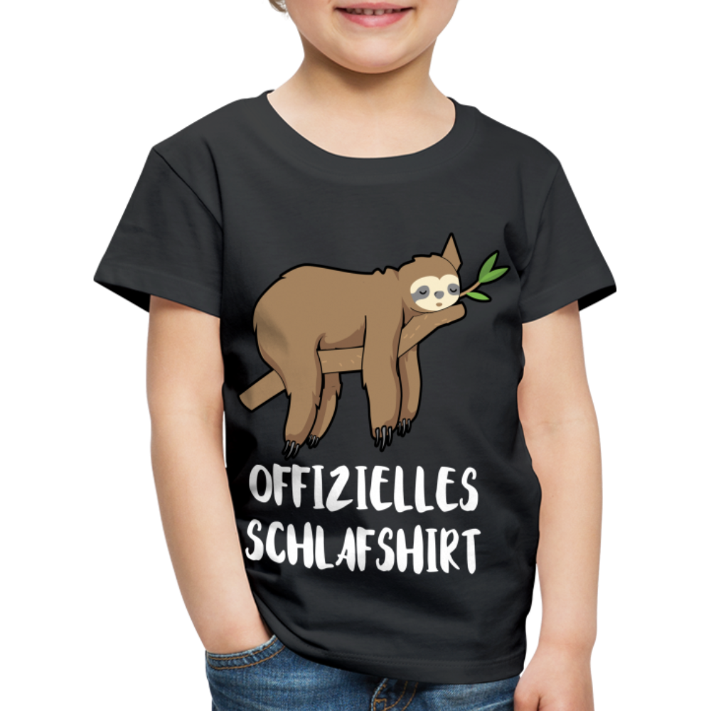 Faultier Müde Offizielles Schlafshirt Lustiges Kinder Premium T-Shirt - Schwarz