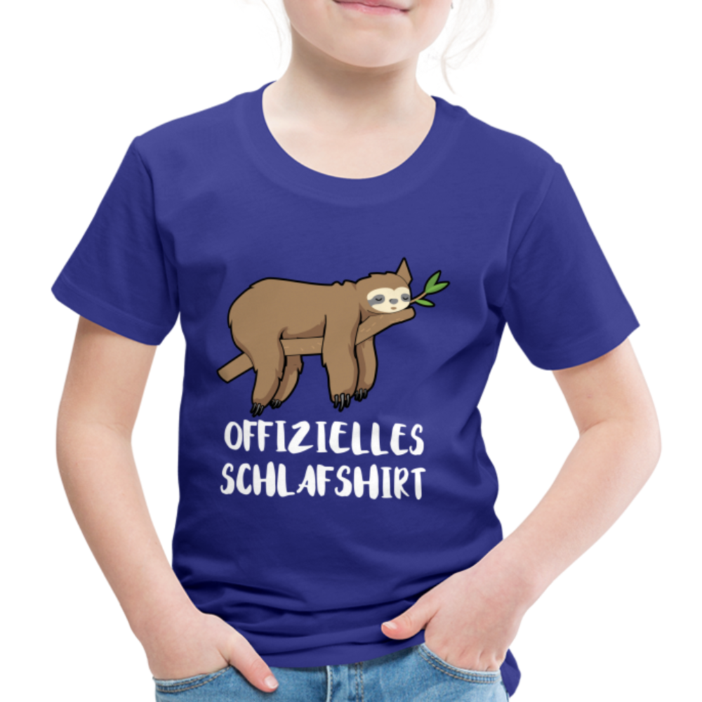 Faultier Müde Offizielles Schlafshirt Lustiges Kinder Premium T-Shirt - Königsblau