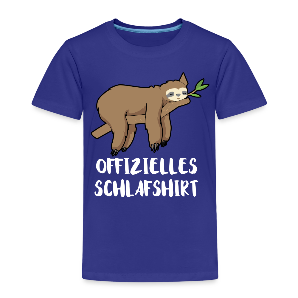 Faultier Müde Offizielles Schlafshirt Lustiges Kinder Premium T-Shirt - Königsblau