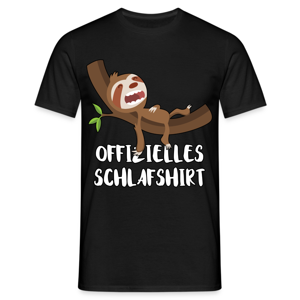 Faultier Müde Offizielles Schlafshirt Lustiges T-Shirt - Schwarz