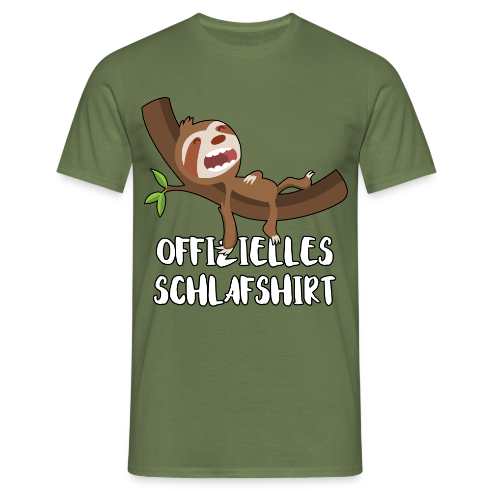 Faultier Müde Offizielles Schlafshirt Lustiges T-Shirt - Militärgrün