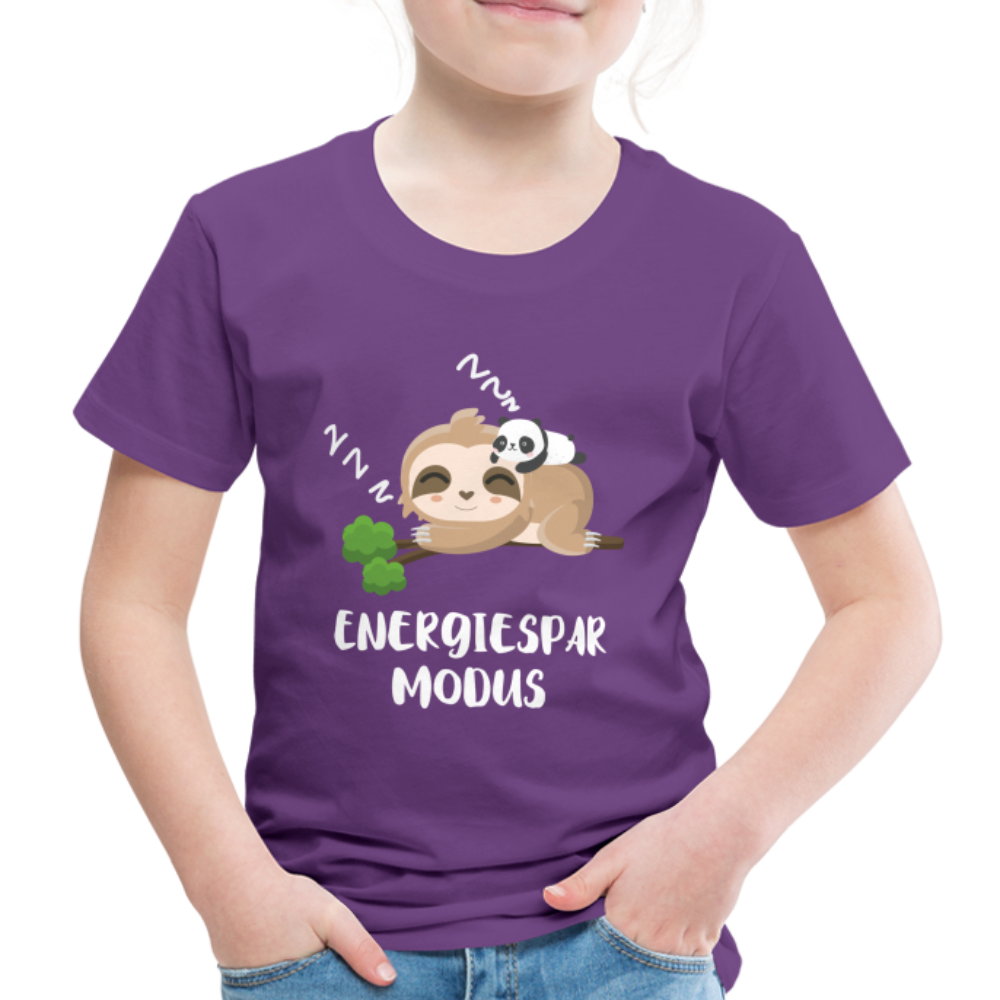 Faultier Müde Energiesparmodus Lustiges Kinder Premium T-Shirt - Lila