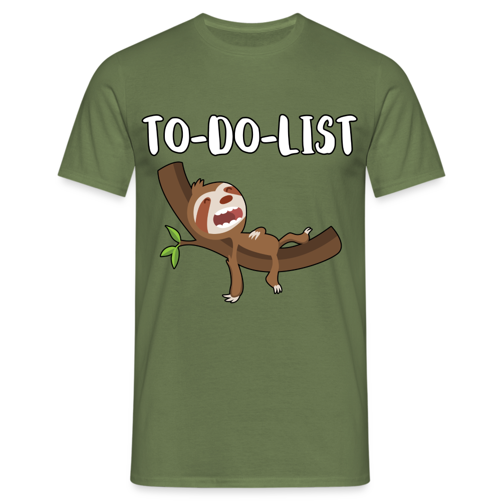Faultier Müde Do Do List Schlafen Lustiges T-Shirt - Militärgrün