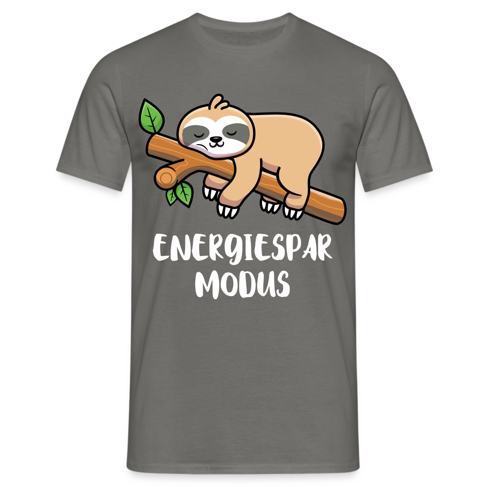 Faultier Müde Energiesparmodus Lustiges T-Shirt - Graphit