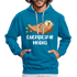 Faultier Müde Energiesparmodus Lustiger Kontrast-Hoodie - Pfauenblau/Grau meliert