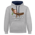 Faultier Müde Energiesparmodus Lustiger Kontrast-Hoodie - Grau meliert/Navy