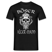 Wikinger Totenkopf Böser Alter Mann T-Shirt - Schwarz