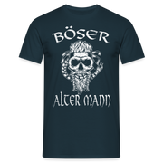 Wikinger Totenkopf Böser Alter Mann T-Shirt - Navy