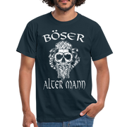 Wikinger Totenkopf Böser Alter Mann T-Shirt - Navy