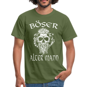 Wikinger Totenkopf Böser Alter Mann T-Shirt - Militärgrün