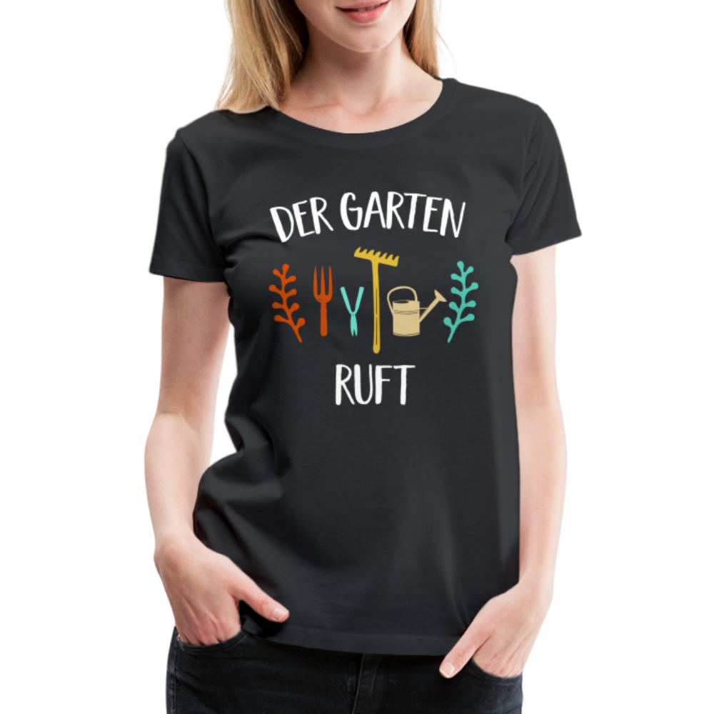Gärtnerin keine Zeit der Garten ruft Frauen Premium T-Shirt - Schwarz