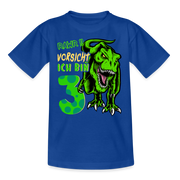 3. Kinder Geburtstag Geschenk Dinosaurier T-Rex Ich bin 3 Kinder T-Shirt - Royalblau