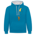 Lustiges Äffchen und Banane Hoodie - Pfauenblau/Grau meliert