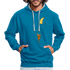 Lustiges Äffchen und Banane Hoodie - Pfauenblau/Grau meliert