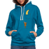 Lustiges Äffchen und Banane Hoodie - Pfauenblau/Grau meliert