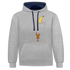 Lustiges Äffchen und Banane Hoodie - Grau meliert/Navy