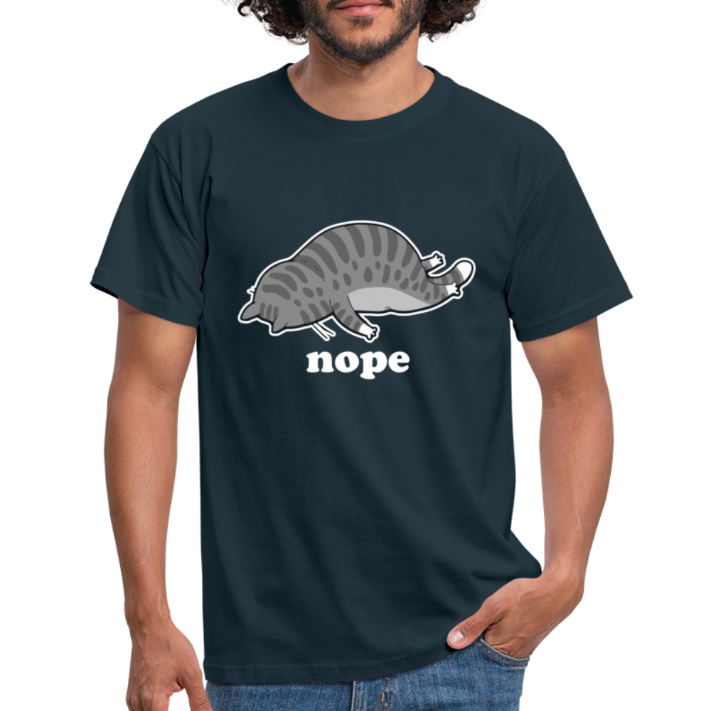 Faule Katze Nope keine Lust lustiges Männer T-Shirt - Navy