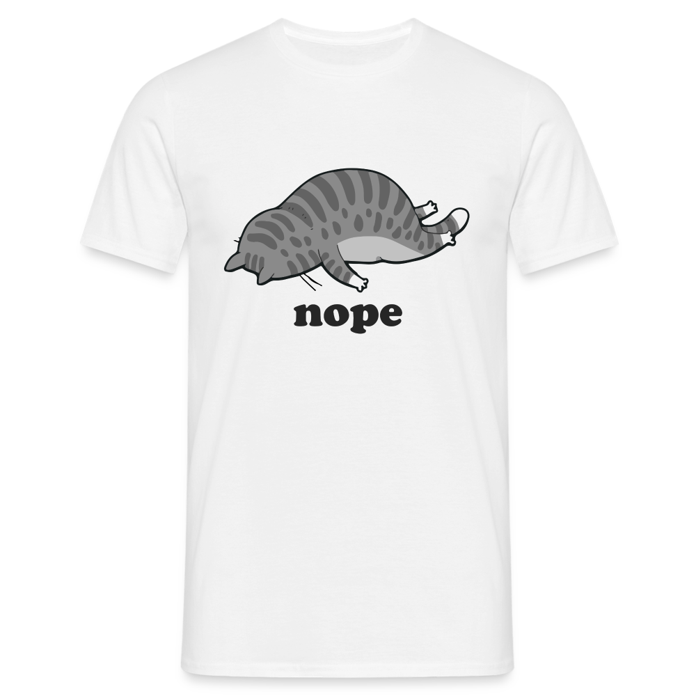 Faule Katze Nope keine Lust lustiges Männer T-Shirt - weiß