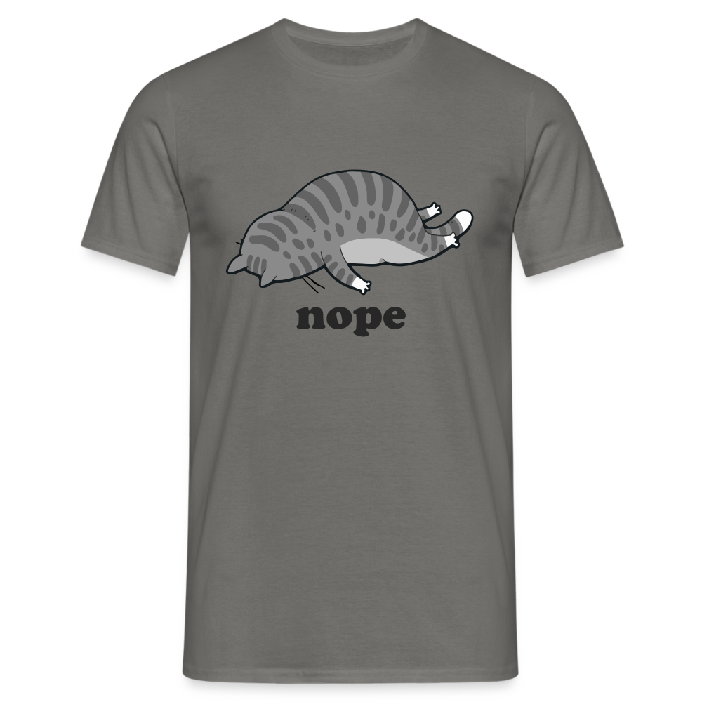 Faule Katze Nope keine Lust lustiges Männer T-Shirt - Graphit