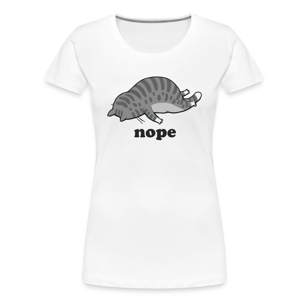 Faule Katze Nope keine Lust lustiges Frauen Premium T-Shirt - weiß