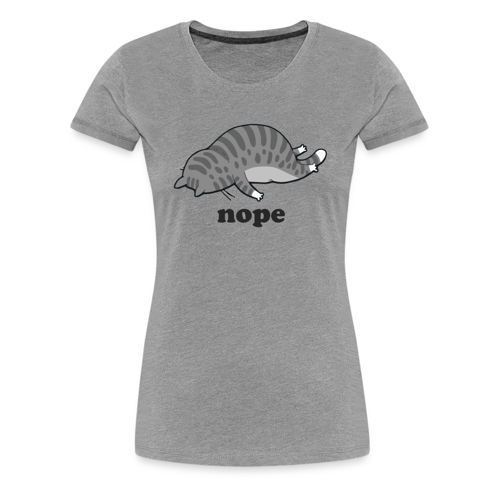 Faule Katze Nope keine Lust lustiges Frauen Premium T-Shirt - Grau meliert