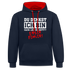 Du denkst ich bin klein lieb und nett - Böser Fehler Lustiger Kontrast-Hoodie - Navy/Rot