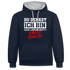 Du denkst ich bin klein lieb und nett - Böser Fehler Lustiger Kontrast-Hoodie - Navy/Grau meliert