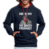 Werkstatt Mechaniker Hoodie- Von Idioten umzingelt Lustiger Kontrast-Hoodie - Navy/Rot