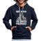 Werkstatt Mechaniker Hoodie- Von Idioten umzingelt Lustiger Kontrast-Hoodie - Navy/Grau meliert