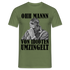 Werkstatt Mechaniker T-Shirt - Von Idioten umzingelt Lustiges T-Shirt - Militärgrün