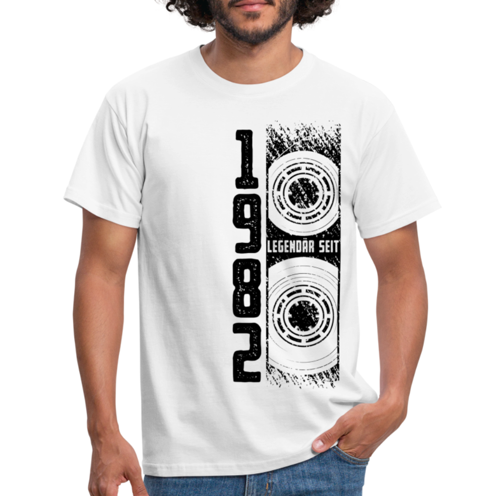 40. Geburtstag Retro Vintage Shirt Kassette Legendär seit 1982 Geschenk T-Shirt - weiß