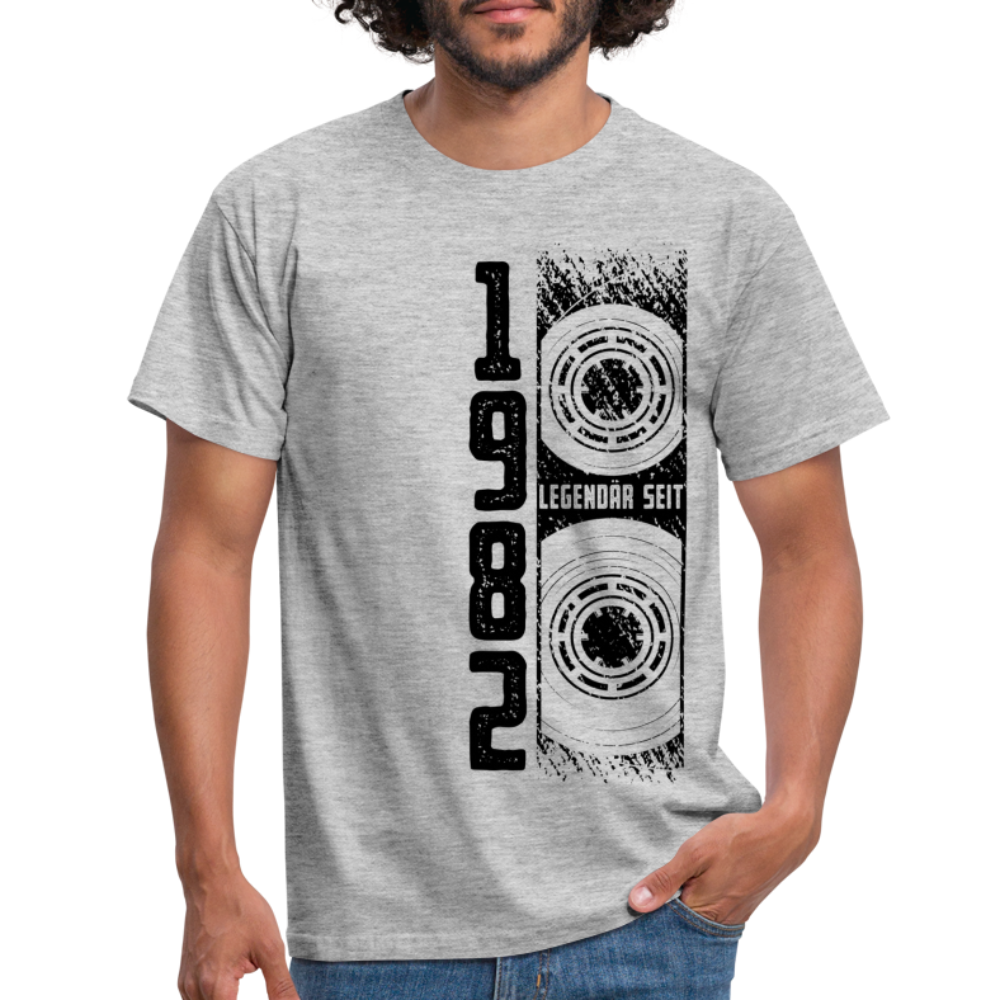 40. Geburtstag Retro Vintage Shirt Kassette Legendär seit 1982 Geschenk T-Shirt - Grau meliert