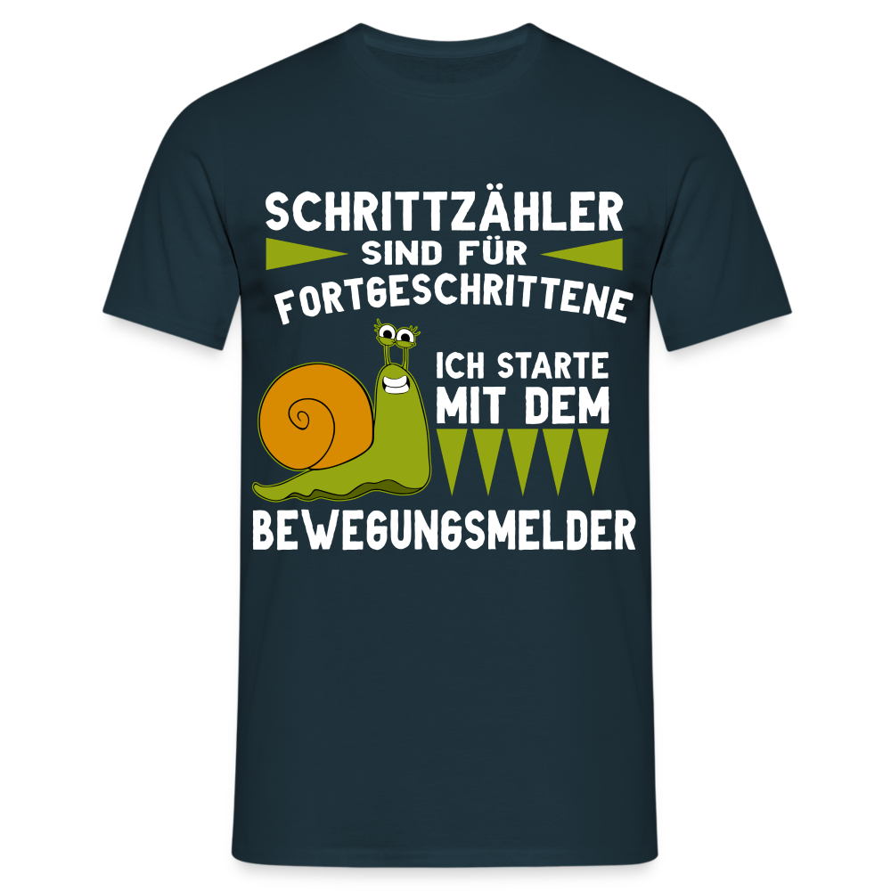 Lustiger Schnecken Spruch Schrittzähler Anti Laufen Humor Männer T-Shirt - Navy