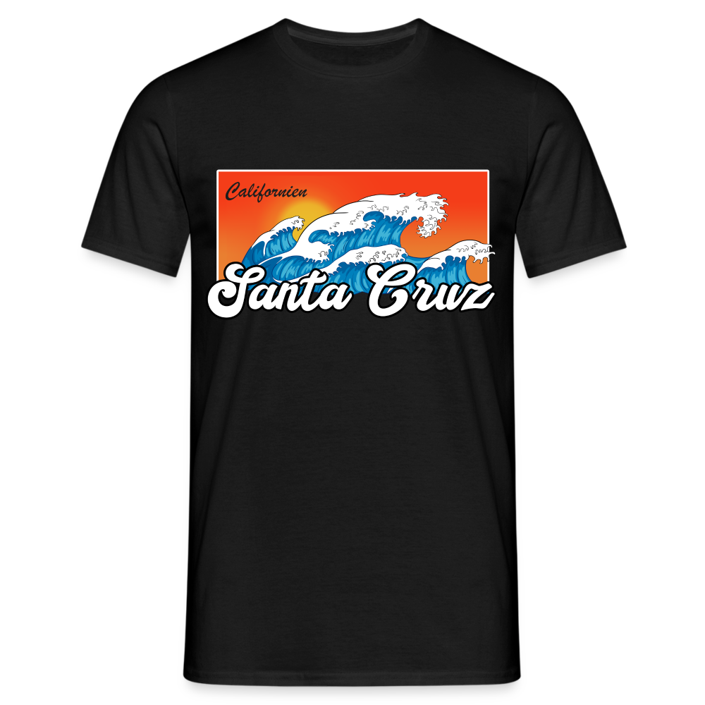 Santa Cruz California Retro Vintage Beach T-Shirt - Schwarz
