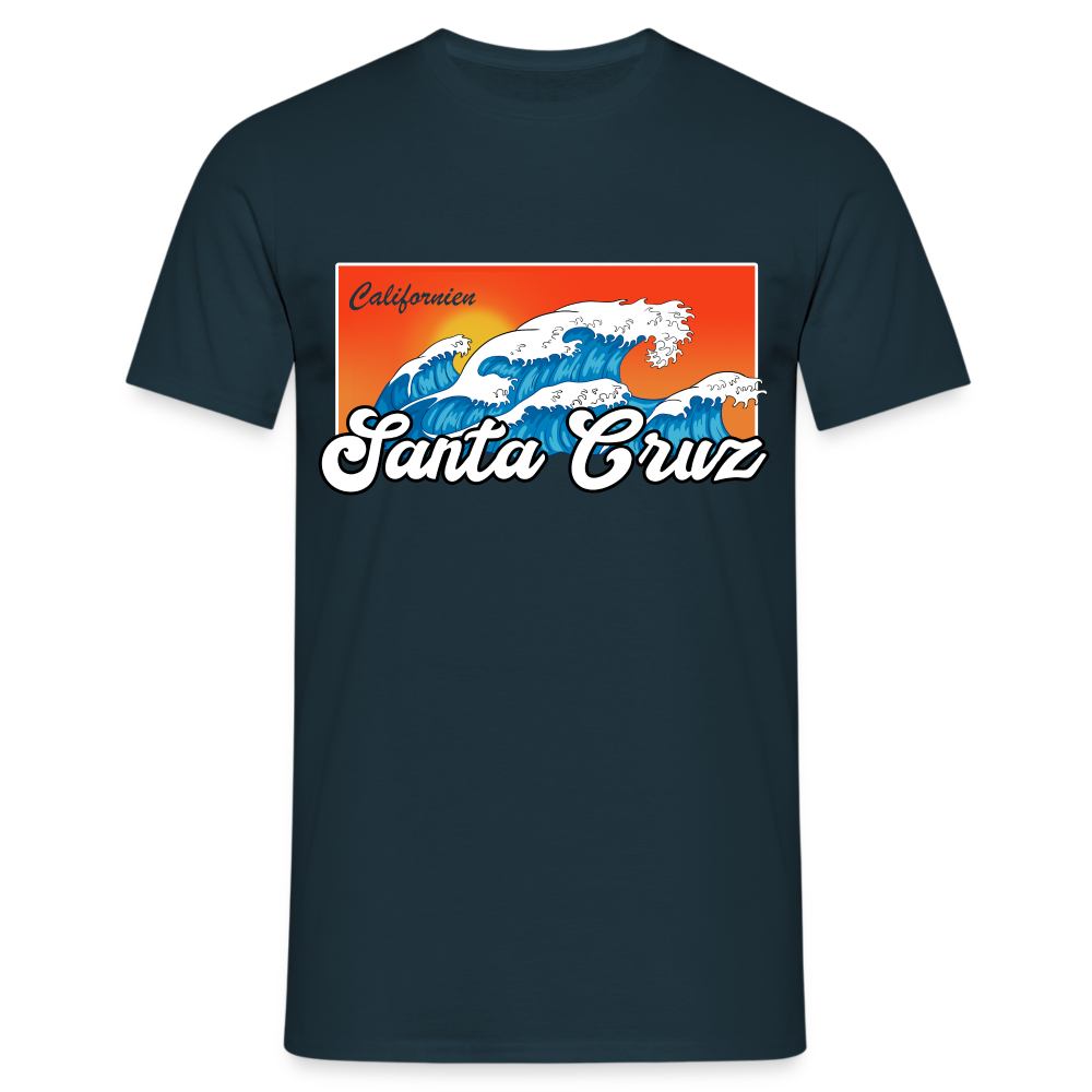 Santa Cruz California Retro Vintage Beach T-Shirt - Navy