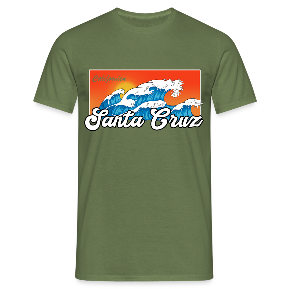 Santa Cruz California Retro Vintage Beach T-Shirt - Militärgrün