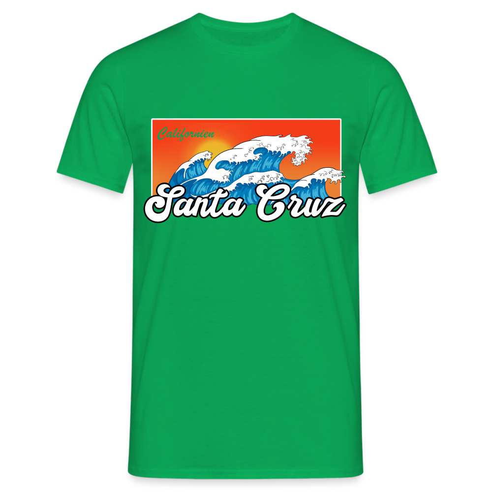 Santa Cruz California Retro Vintage Beach T-Shirt - Kelly Green
