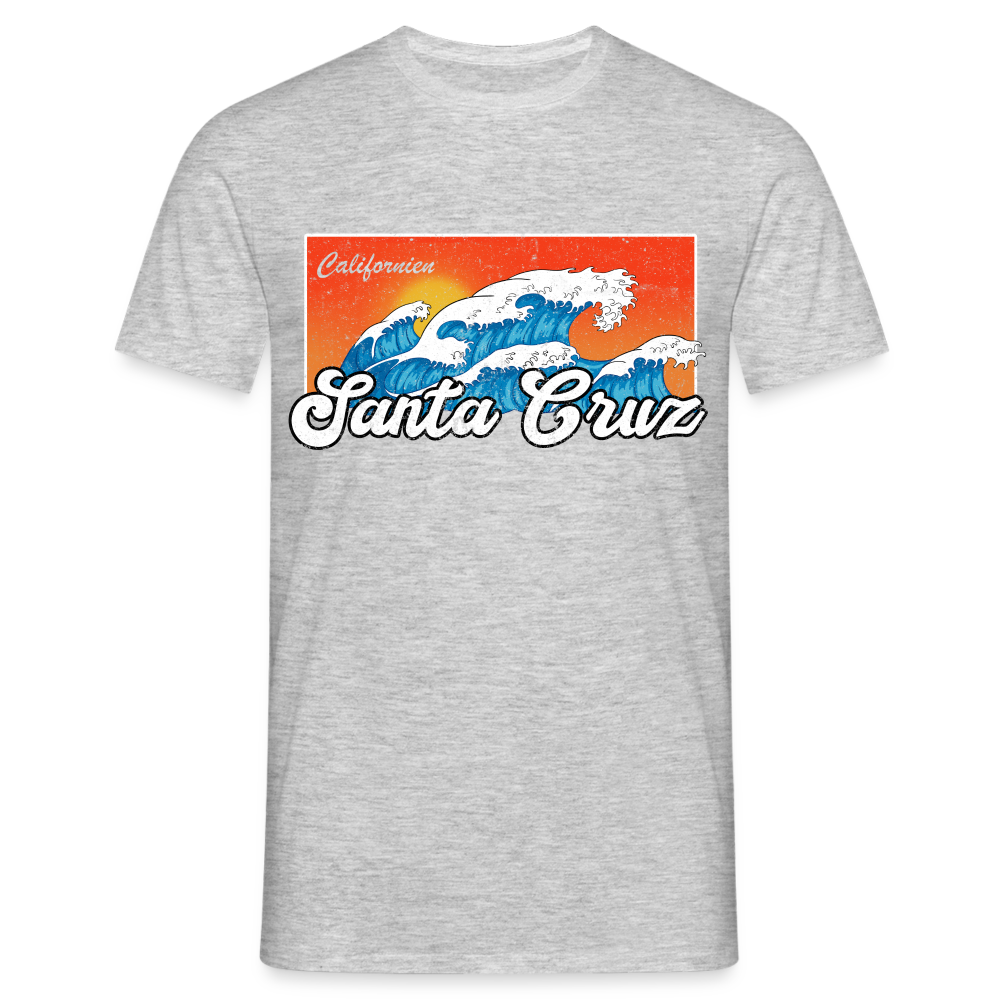 Santa Cruz California Retro Vintage Beach T-Shirt - Grau meliert