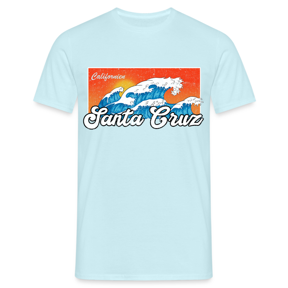 Santa Cruz California Retro Vintage Beach T-Shirt - Sky