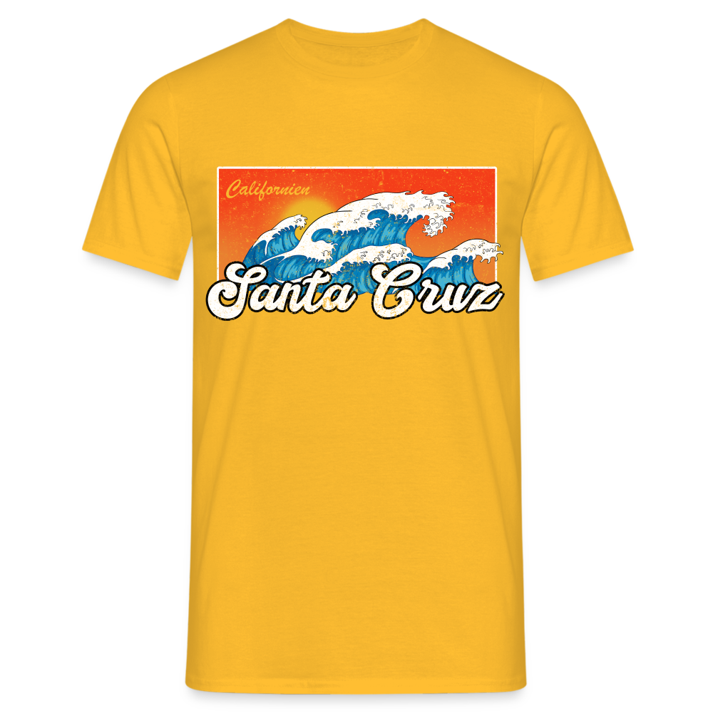 Santa Cruz California Retro Vintage Beach T-Shirt - Gelb