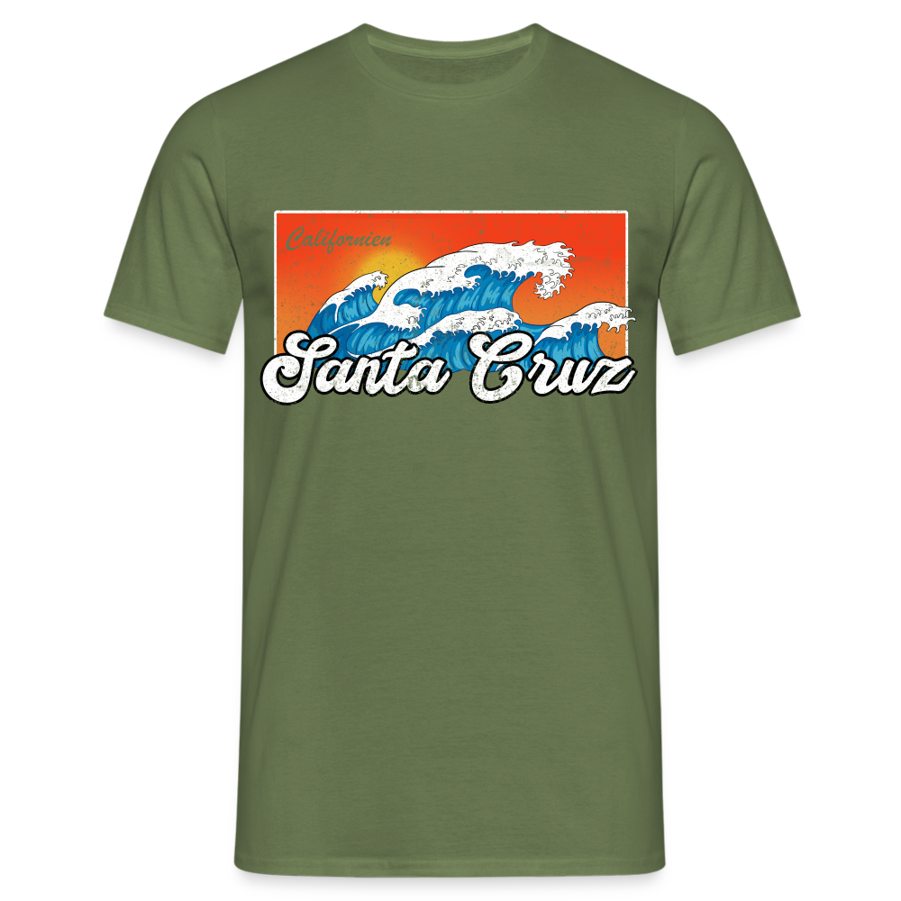 Santa Cruz California Retro Vintage Beach T-Shirt - Militärgrün