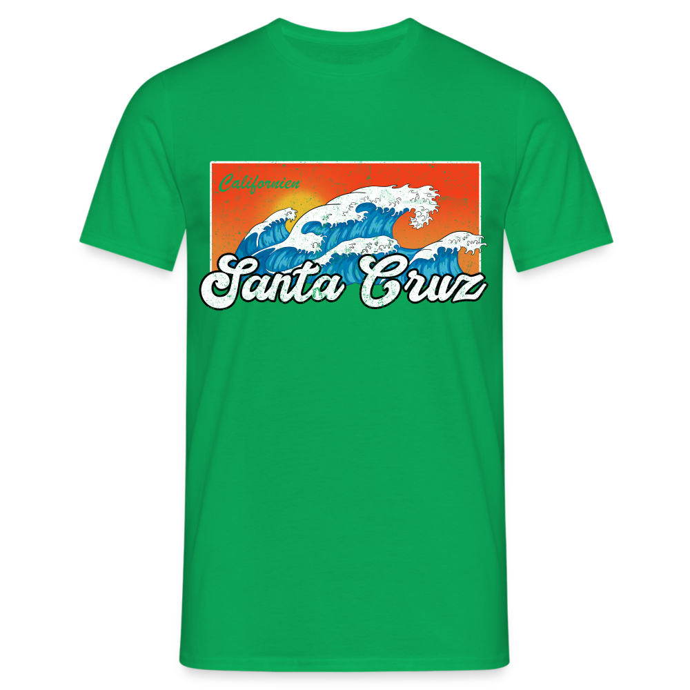 Santa Cruz California Retro Vintage Beach T-Shirt - Kelly Green