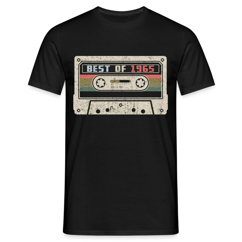 1965 Geburtstags Shirt Vintage Kassette Best of 1965 Geschenk T-Shirt - Schwarz