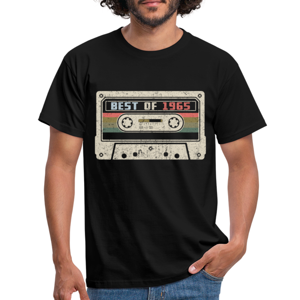 1965 Geburtstags Shirt Vintage Kassette Best of 1965 Geschenk T-Shirt - Schwarz